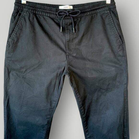 Marks & Spencer Straight Fit High Rise Pants Rhinestone Beaded Hem Size M Black - Picture 4 of 16